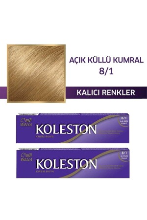 Koleston Einzeltubenfarbe 8/1 Light Ashy Auburn X 2 Stk - 1