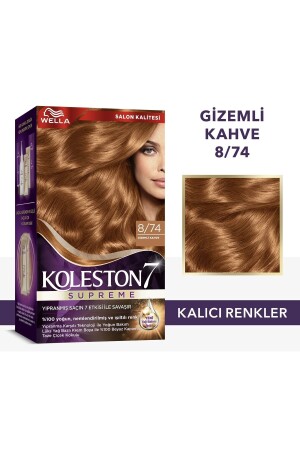 Koleston Supreme Kit Saç Boyası 8-74 Gizemli Kahve - Wella