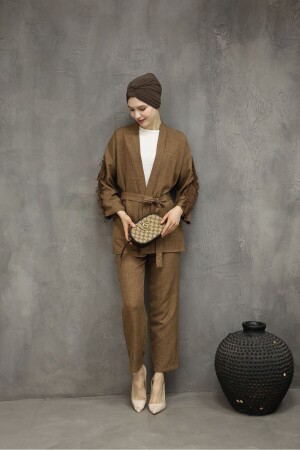 Kollu dantel detaylı kimono - Fors Butik