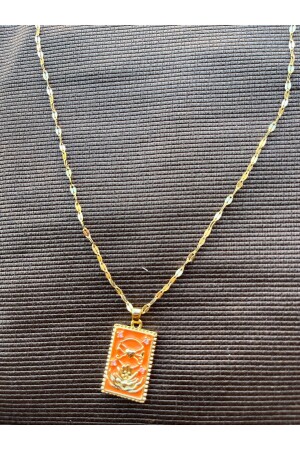 Kolye- Turuncu Lotus Tarot Portakal Çiçeği Yağı Hediyeli - Bircan Yıldırım Niyet Bulutları