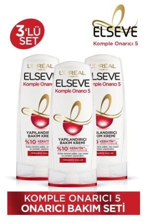 Komple Onarıcı 5 Yapılandırıcı Saç Kremi 360 ml 3'lü Onarıcı Saç Bakım Seti - Elseve