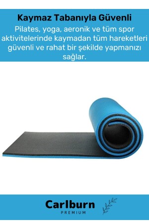 Konfor Modeli Çift Taraflı Kaymaz Silinebilir Antibakteriyel Pilates Meditasyon Minderi 16 mm Mat - 3