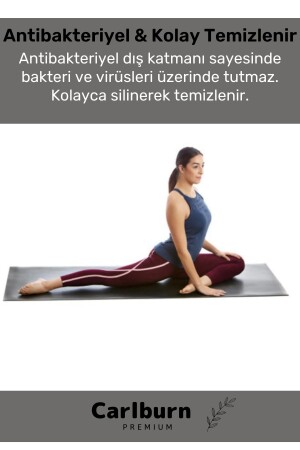 Konfor Modeli Çift Taraflı Kaymaz Silinebilir Antibakteriyel Pilates Meditasyon Minderi 6-5 mm Mat - 6