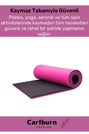 Konfor Modeli Çift Taraflı Kaymaz Silinebilir Antibakteriyel Pilates Meditasyon Minderi 6-5 mm Mat - 3