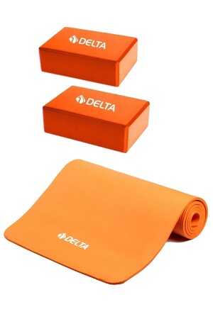 Konfor Zemin Taşıma Askılı 10 Mm Pilates Minderi Yoga Matı 2 Adet Yoga Blok Çiftli Yoga Bloğu - 1