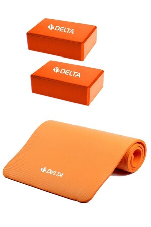 Konfor Zemin Taşıma Askılı 15 Mm Pilates Minderi Yoga Matı 2 Adet Yoga Blok Çiftli Yoga Bloğu - 1