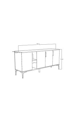 Konsole im Möbelstil, 4 Türen, Regale, 180 cm, Esszimmer, Büro, Wohnzimmereinheit (WEISS-ANTHRAZIT) Trz12564 - 8