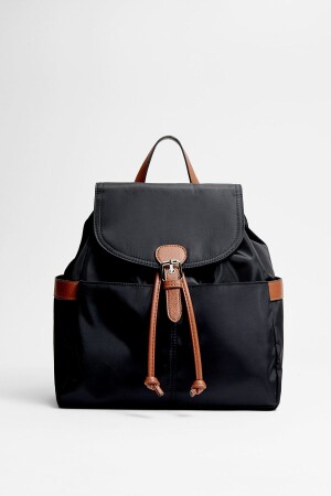 Kontrast kumaşlı sırt çantası - 1