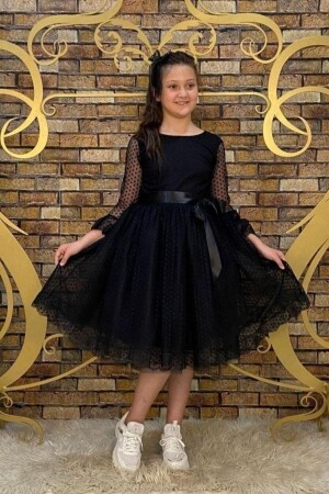 Kopya - Dantelli Kız Çocuk Elbise 10/14 Yaş Arası Siyah eos00015130 - EOS PESHTEMAL