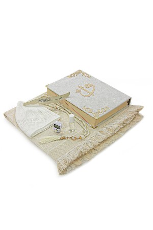 Koran-Set, geeignet für das Paket des Bräutigams mit Aufbewahrungsbox, Mitgift-Gebetsteppich-Set, Weiß - 7