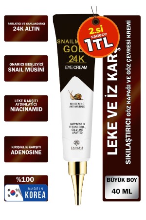 Korean 1000 Ppb Altın Ve 1000 Ppm Salyangoz Özü Içeren Göz Çevresi Ve Göz Kapağı Kırışıklık Kremi - Eshumi