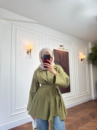 Koren Pelerinli Gömlek - Haki - Nuuwears