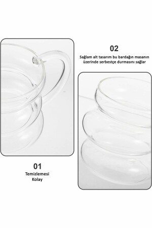 Koreo Glasbecher mit asymmetrischem Griff, der mit Feuer in Kontakt kommen kann, 430 ml - 5