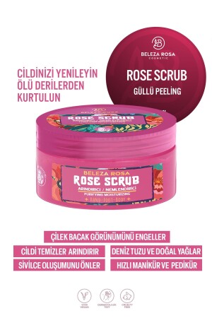 Körperpeeling 250 ml Anti-Cellulite – Straffend – Reinigend – Feuchtigkeitsspendend Rosenblütenblätter BELEZA ROSA004 - 1