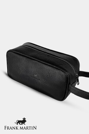 Körperpflege- und Reisetasche aus veganem Leder, großvolumige Handtasche, Schwarz 140-001 - 2