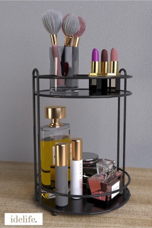 Kosmetik-Schmuck-Organizer – Badezimmer-Organizer – 2-stöckiges Präsentationsregal – Leckerli-Regal – Gewürzständer - 1