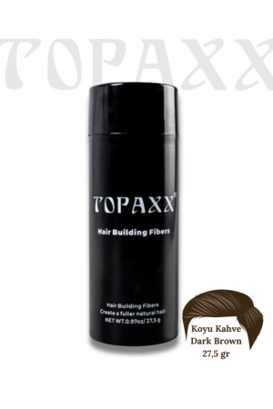 Topisches Puder mit voluminösen Fasern für dunkelbraunes Haar, 27–5 g - Topaxx