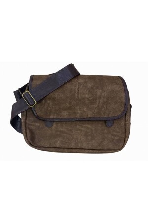 Koyu Kahverengi Postacı tipi kapaklı omuz çantası - 1