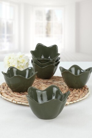Koyu Yeşil Zambak Çerezlik - Sosluk 12 Cm 6 Adet ST613106F320A000000MACD700 - Keramika