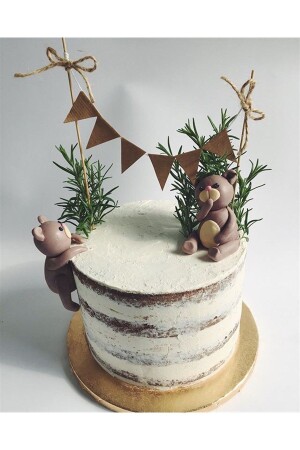 Kraft Üçgen Pasta Bayrak Süs - Partifabrik