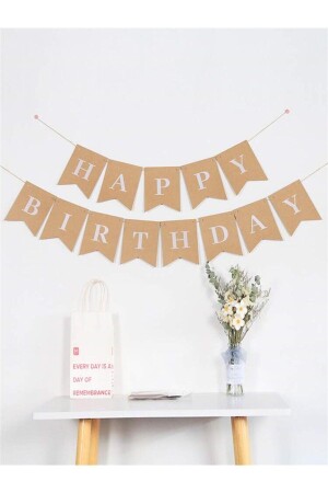 Kraftfarbenes weißes Retro-Happy-Birthday-Schriftzug-Ornament - 1