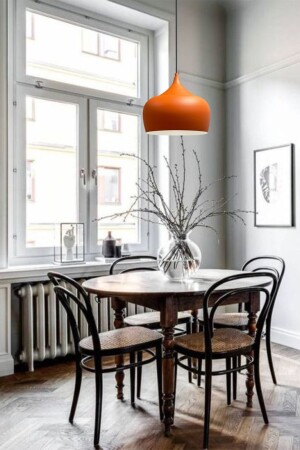 Kreis Orange Metall Einzel Kronleuchter Wohnzimmer Küche Café Büro Hotel Einzel Kronleuchter Lampe Beleuchtung BMM2040 - 5