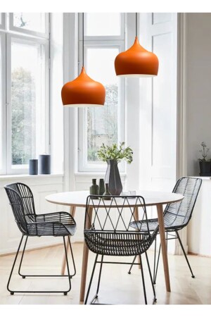 Kreis Orange Metall Einzel Kronleuchter Wohnzimmer Küche Café Büro Hotel Einzel Kronleuchter Lampe Beleuchtung BMM2040 - 8