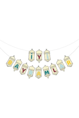 Krem İyi Bayramlar Ramazan süs yazı - Deniz Party Store