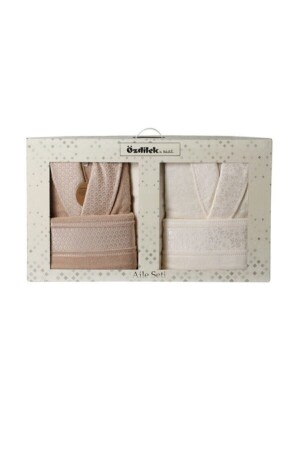 Krem Kahve Aile Seti Bornoz Takımı - Özdilek