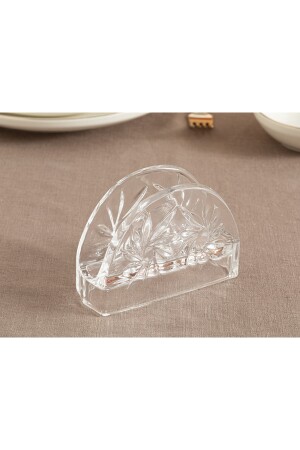 Kreuz-Serviettenhalter aus Glas, 13 x 9 cm, transparent, 10036765 - 3