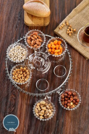 م.ن.ز-كريستال 7 قطع صلصة صلصة كأس عرض العشاء الخفيفة الكأس الإفطار علاج مجموعة - Lagabya