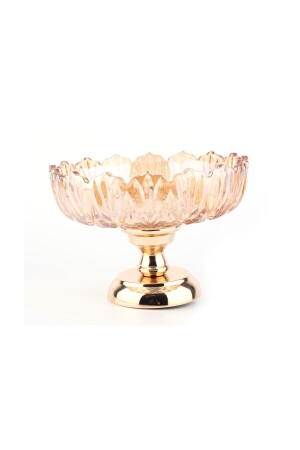 Kristal Cam Gold Ayaklı Lüx Çerezlik Meyvelik Sunumluk Kase - Vadi