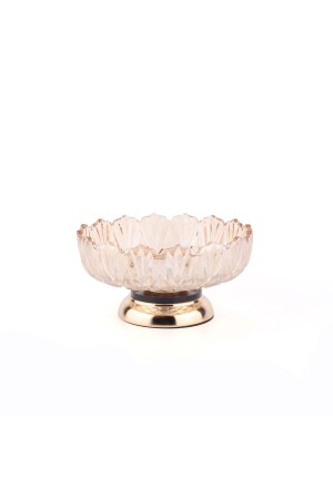 Kristal Cam Gold Ayaklı Lüx Çerezlik Meyvelik Sunumluk Kase - Vadi