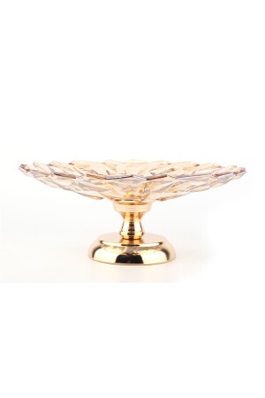 Kristal Cam Gold Ayaklı Lüx Çerezlik Meyvelik Sunumluk Kase - Vadi