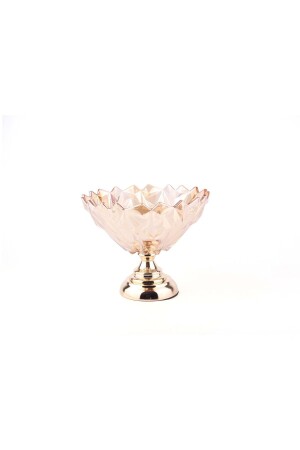 Kristal Cam Gold Ayaklı Lüx Çerezlik Meyvelik Sunumluk Kase - Vadi