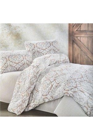 Kristal Romana Doppelbett-Bettbezug-Set aus Frottee-Baumwolle, Beige 2691224. 0109 - 1