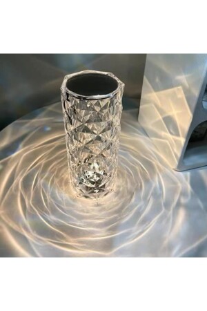 Kristal Şarjlı Masa Lambası, Led Abajur, Dokunmatik 3 Renk Modu KMT-2 - 7