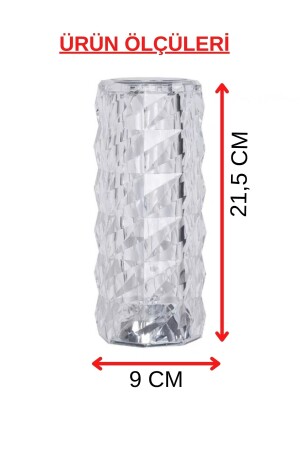 Kristal Şarjlı Masa Lambası, Led Abajur, Dokunmatik 3 Renk Modu KMT-2 - 8