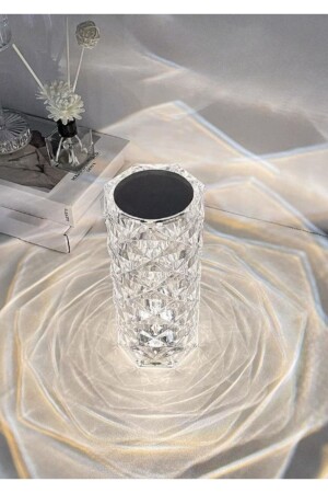 Kristal Şarjlı Masa Lambası, Led Abajur, Dokunmatik + Kumandalı Rgbw Model KMT-2 - 8