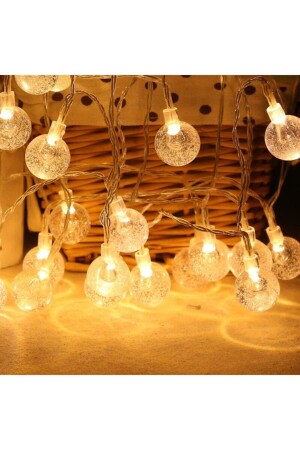 Kristal Top Led Işık 5 Metre 30 Ledli Şeffaf Kablolu Gün Işığı Pilli Dekoratif Aydınlatma - Lumenn