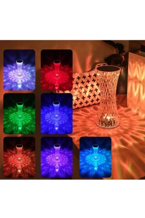 Kristall-Acryl-LED-Tischlampe 16 Farben mit Fernbedienung ROSA*-43221 - 2