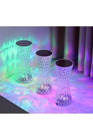 Kristall-Acryl-LED-Tischlampe 16 Farben mit Fernbedienung ROSA*-43221 - 3