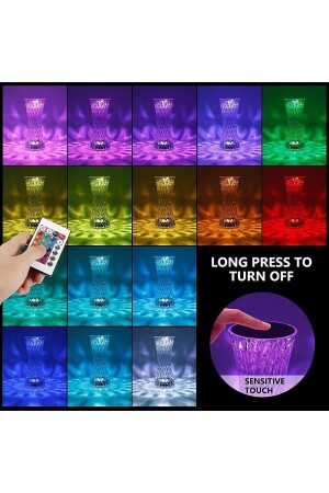 Kristall-Tischlampe, RGB-Farbwechsel, Nachtlicht, 16 Farben und 4 Modi, Touch-Steuerung yk34088 - 5