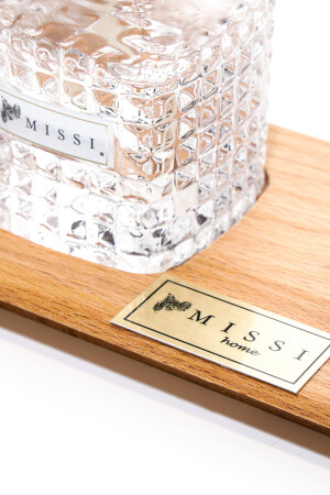 Kristallflasche mit massivem Holztablett, Jasmin-Sandale, Raumduft- und Öllampen-Set KRSSTEM2 - 4