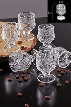 Kristallgeschliffenes Glas, 6 Stück, Kaffee-, Wasser-/Likörglas/Glasbecher - 2