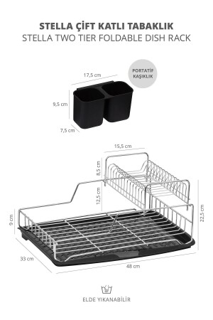 Krom Stella Çift Katlı Tabaklık - Bulaşıklık TK-846 - 8