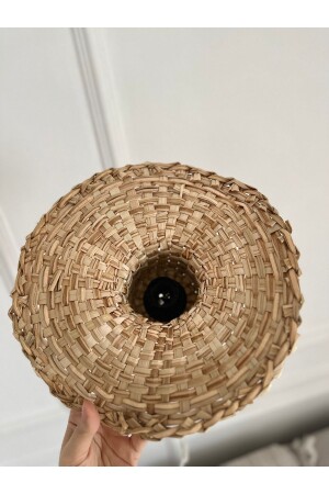 Kronleuchter aus Korbgeflecht, Bambus und Rattan, 30 cm, skandinavischer, böhmischer, rustikaler Kronleuchter, Hängelampe, Wohnzimmer, Schlafzimmer (Lampe im Lieferumfang enthalten) - 3