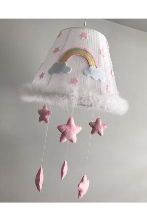 Kronleuchter für Baby- und Kinderzimmer, Regenbogen-Sternenlicht, hellrosa, Wassergrün, Gelb, Regenbogenlichtrosa, Gelb, Wassergrün - 3