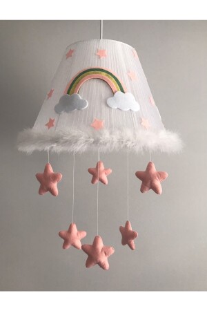 Kronleuchter für Baby- und Kinderzimmer, weißer Tüll, Lachs, Regenbogen, Weiß, Lachs, Regenbogen - 7