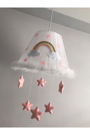 Kronleuchter für Baby- und Kinderzimmer, weißer Tüll, Lachs, Regenbogen, Weiß, Lachs, Regenbogen - 8